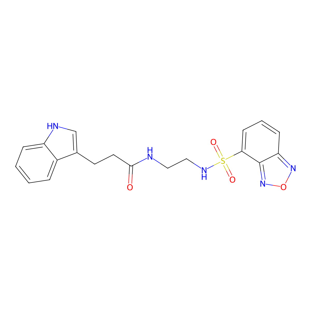 N-(2-(Benzo[c][1,2,5]oxadiazole-4-sulfonamido)ethyl)-3-(1H-indol-3-yl)propanamide molecular structure, CAS 1010879-39-6