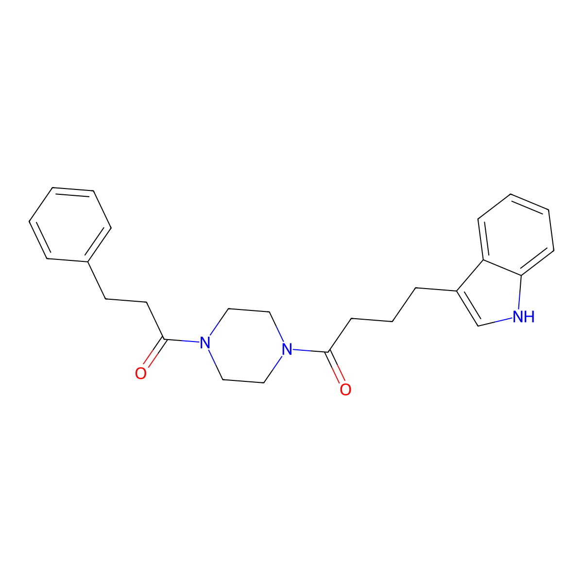4-(1H-indol-3-yl)-1-[4-(3-phenylpropanoyl)piperazin-1-yl]butan-1-one molecular structure, CAS 1010879-48-7