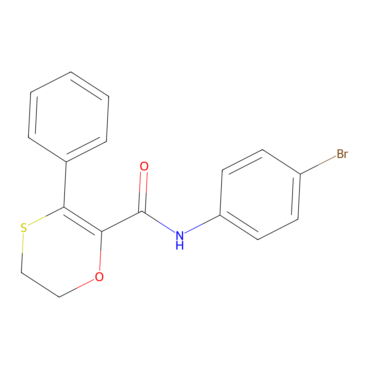 N-(4-bromophenyl)-3-phenyl-5,6-dihydro-1,4-oxathiine-2-carboxamide molecular structure, CAS 1010879-49-8