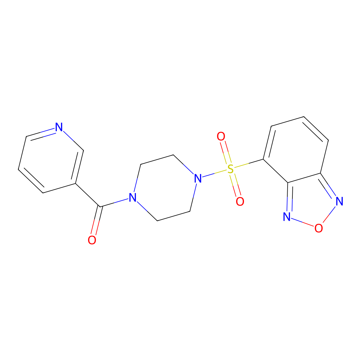 [4-(2,1,3-Benzoxadiazol-4-ylsulfonyl)piperazin-1-yl](pyridin-3-yl)methanone molecular structure, CAS 1010879-59-0