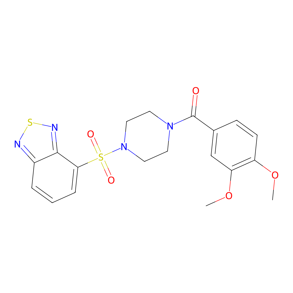 [4-(2,1,3-Benzothiadiazol-4-ylsulfonyl)piperazin-1-yl](3,4-dimethoxyphenyl)methanone molecular structure, CAS 1010879-88-5
