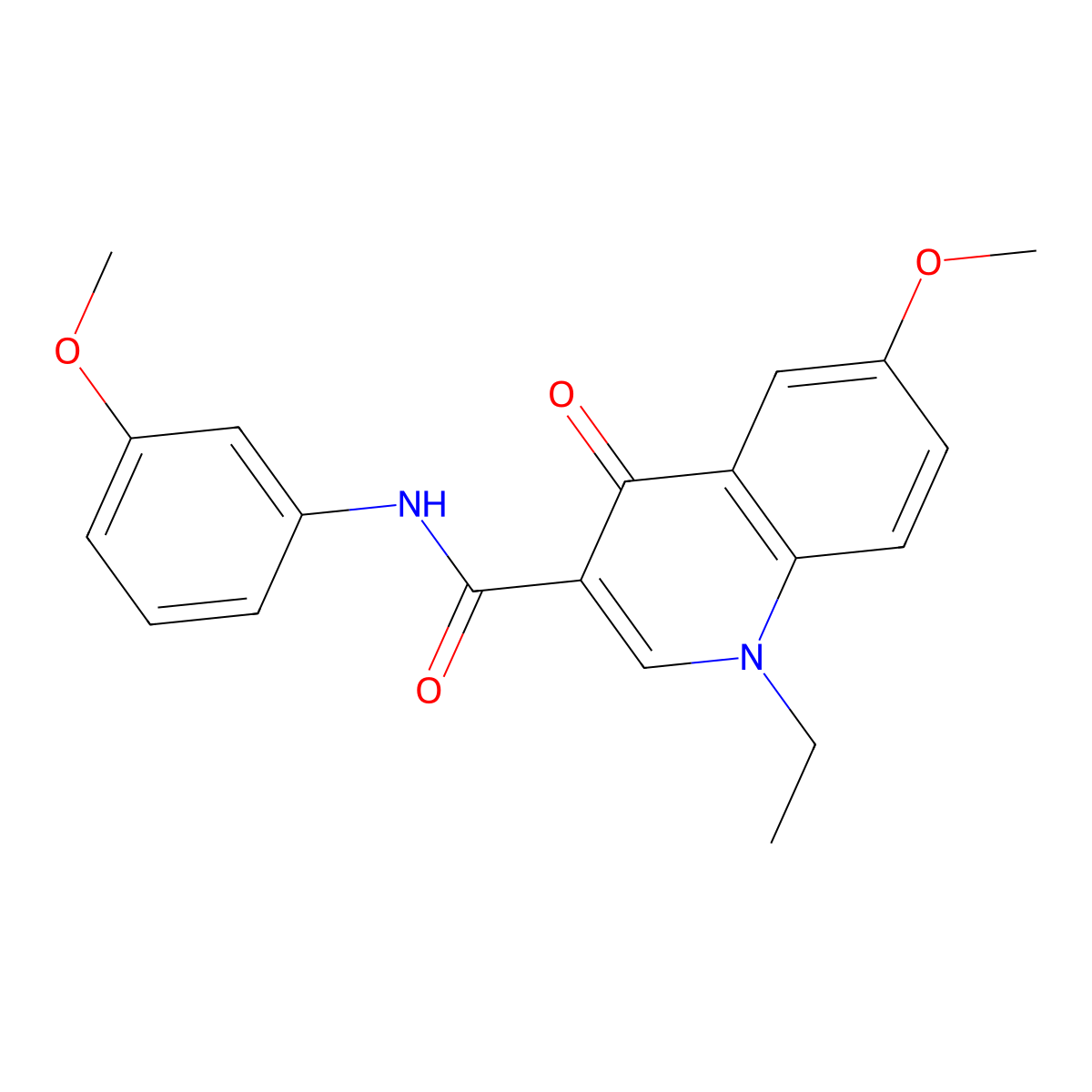 1-ethyl-6-methoxy-N-(3-methoxyphenyl)-4-oxo-1,4-dihydroquinoline-3-carboxamide molecular structure, CAS 1010879-98-7