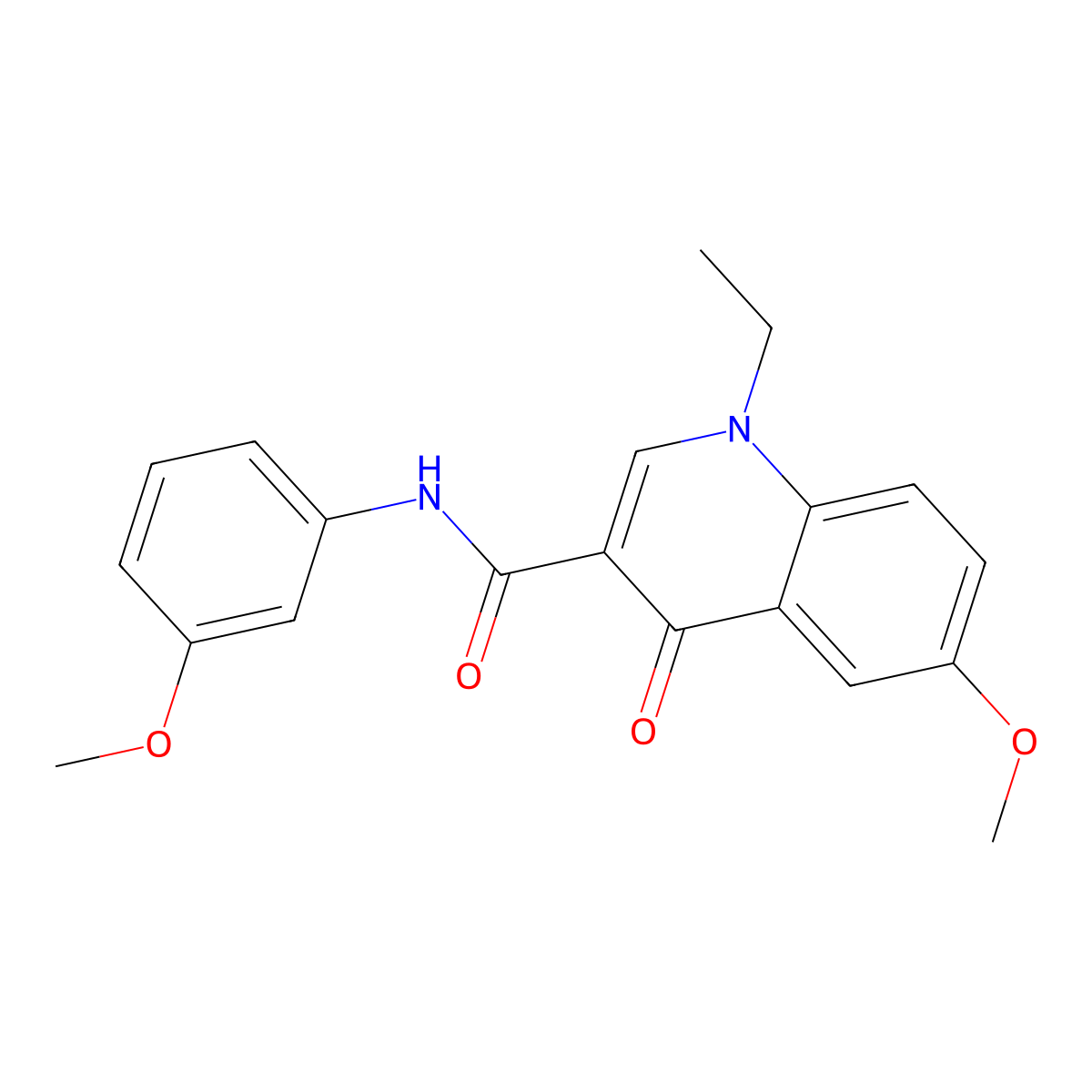 1-ethyl-6-methoxy-N-(3-methoxyphenyl)-4-oxo-1,4-dihydroquinoline-3-carboxamide molecular structure, CAS 1010879-98-7