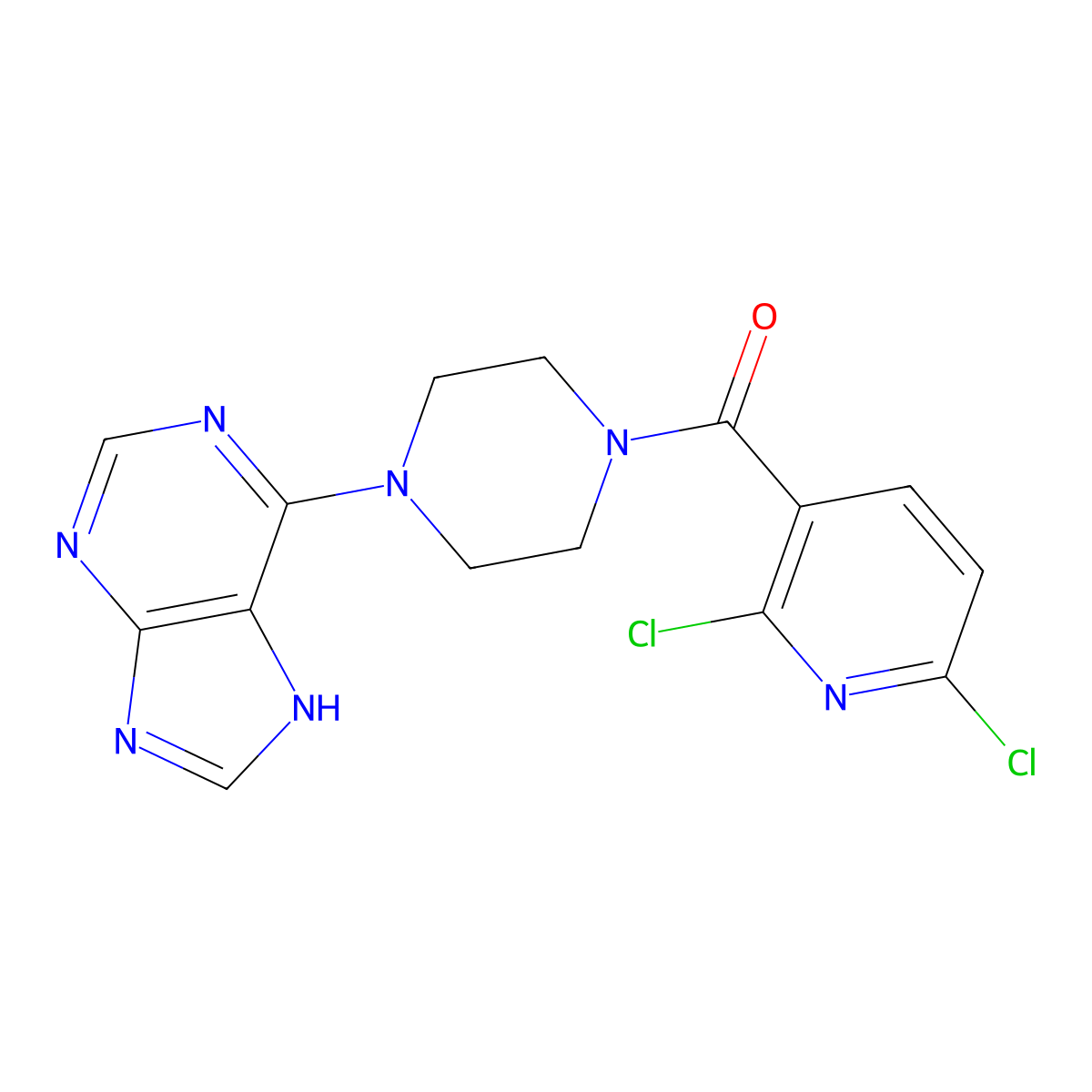 C15H13Cl2N7O molecular structure, CAS 1010880-20-2