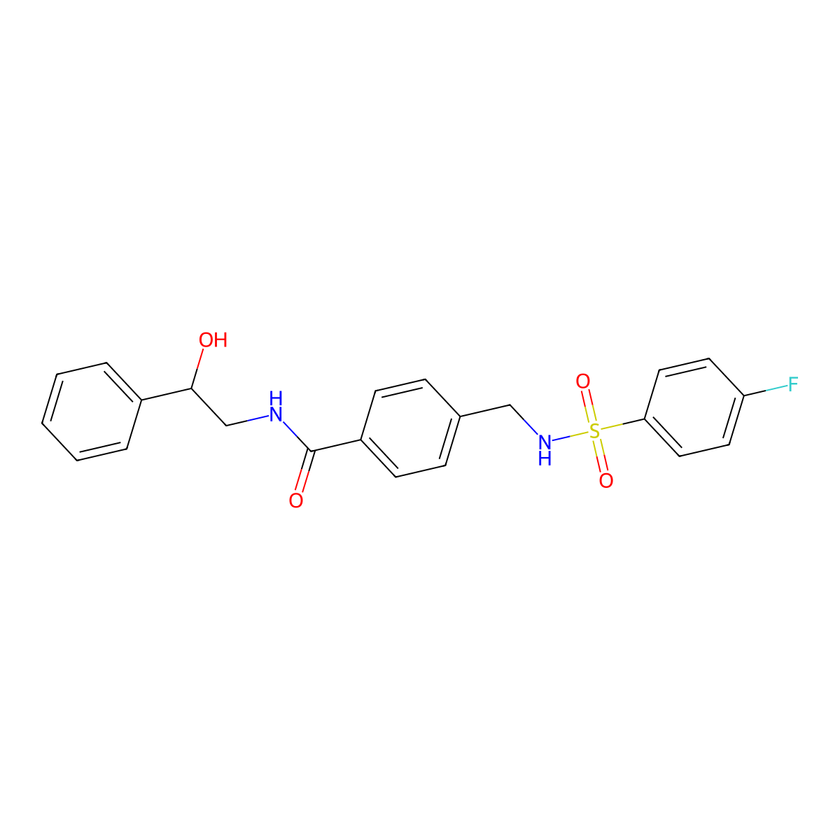 4-({[(4-fluorophenyl)sulfonyl]amino}methyl)-N-(2-hydroxy-2-phenylethyl)benzamide molecular structure, CAS 1010880-22-4