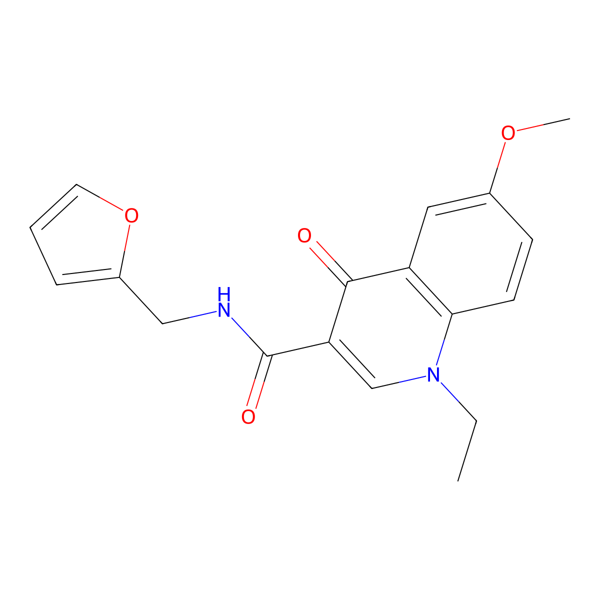 1-ethyl-N-(furan-2-ylmethyl)-6-methoxy-4-oxo-1,4-dihydroquinoline-3-carboxamide molecular structure, CAS 1010880-44-0