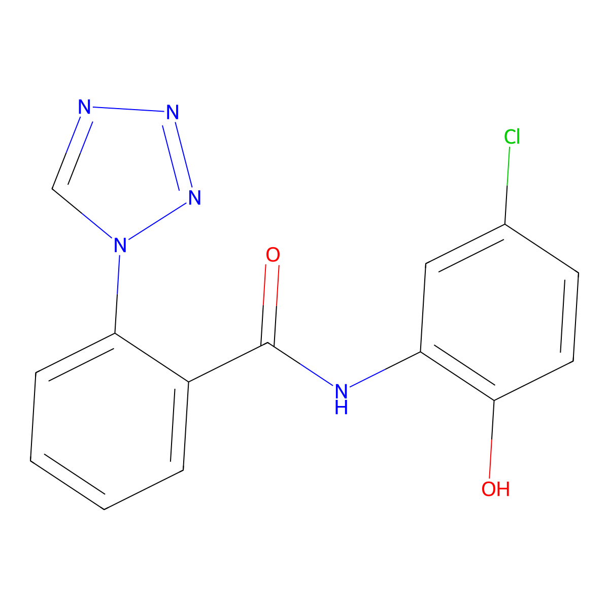 N-(5-chloro-2-hydroxyphenyl)-2-(1H-tetrazol-1-yl)benzamide molecular structure, CAS 1010880-65-5