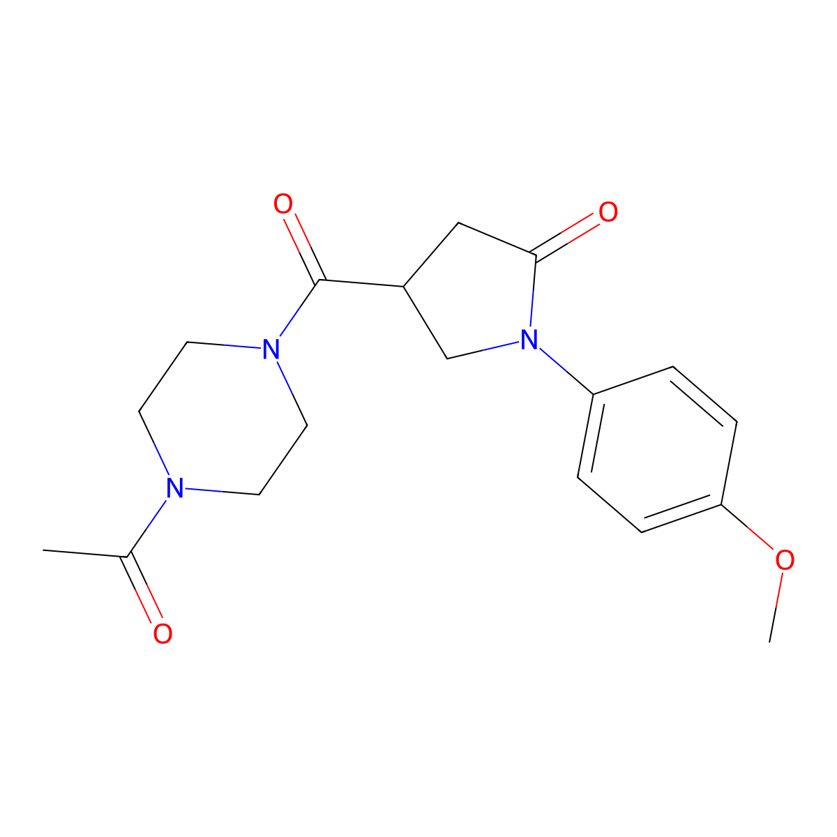 4-[(4-Acetylpiperazin-1-yl)carbonyl]-1-(4-methoxyphenyl)pyrrolidin-2-one molecular structure, CAS 1010880-77-9