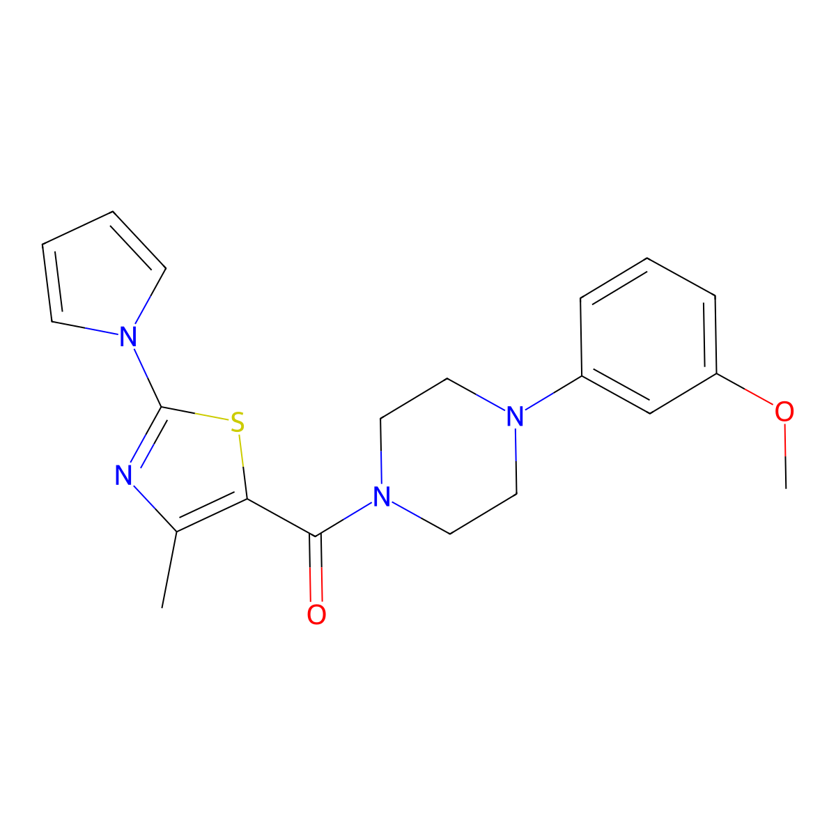 [4-(3-methoxyphenyl)piperazino][4-methyl-2-(1H-pyrrol-1-yl)-1,3-thiazol-5-yl]methanone molecular structure, CAS 1010880-89-3