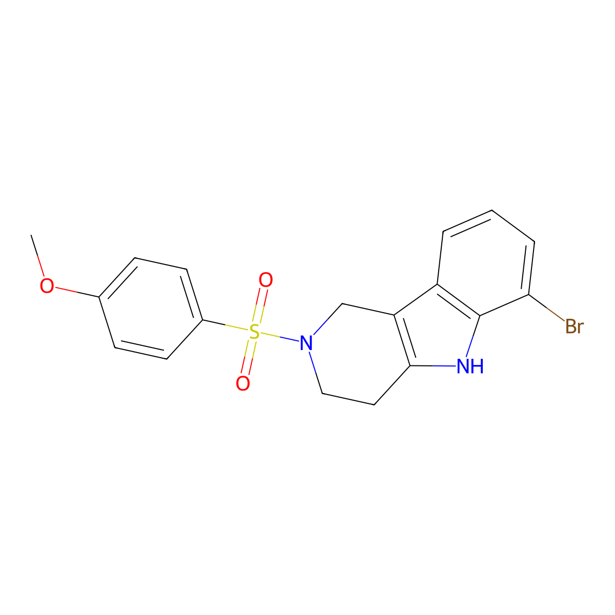 6-bromo-2-[(4-methoxyphenyl)sulfonyl]-2,3,4,5-tetrahydro-1H-pyrido[4,3-b]indole molecular structure, CAS 1010880-97-3