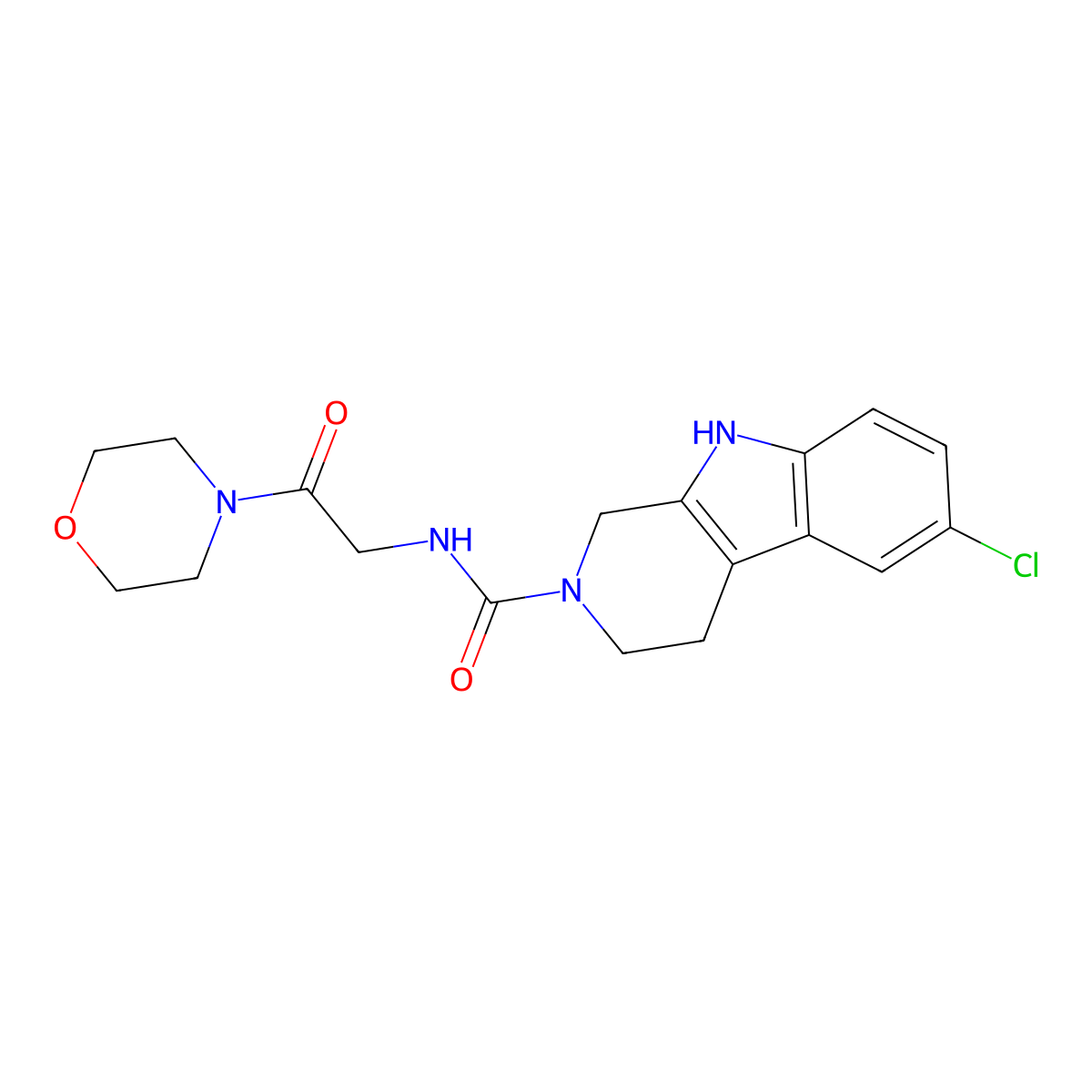 6-chloro-N-[2-(morpholin-4-yl)-2-oxoethyl]-1,3,4,9-tetrahydro-2H-beta-carboline-2-carboxamide molecular structure, CAS 1010881-14-7