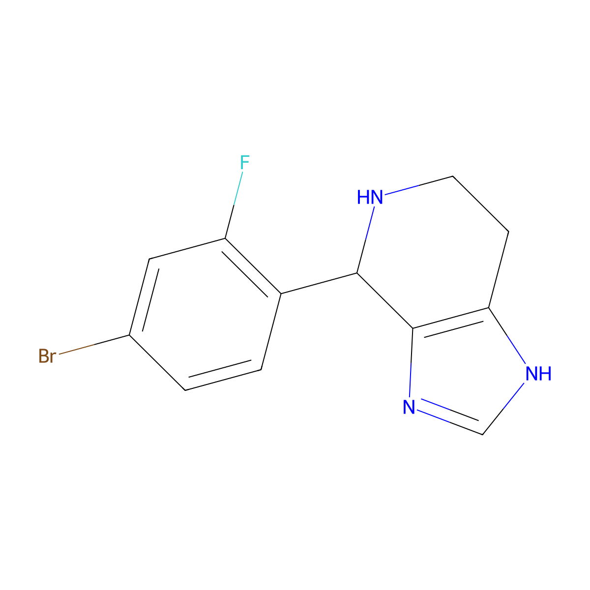 4-(4-bromo-2-fluorophenyl)-4,5,6,7-tetrahydro-3H-imidazo[4,5-c]pyridine molecular structure, CAS 1010881-22-7