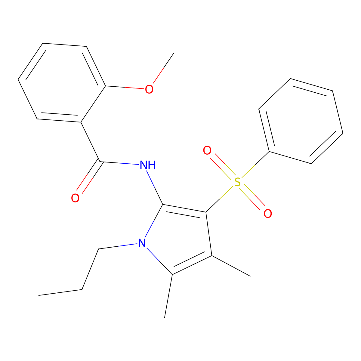 N-[4,5-dimethyl-3-(phenylsulfonyl)-1-propyl-1H-pyrrol-2-yl]-2-methoxybenzamide molecular structure, CAS 1010881-30-7