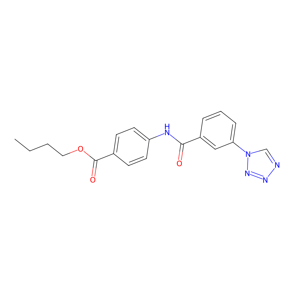 butyl 4-{[3-(1H-tetrazol-1-yl)benzoyl]amino}benzoate molecular structure, CAS 1010881-37-4
