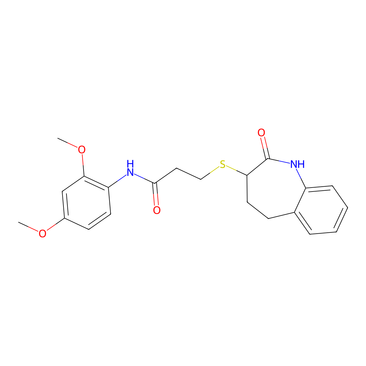 N-(2,4-dimethoxyphenyl)-3-[(2-hydroxy-4,5-dihydro-3H-1-benzazepin-3-yl)sulfanyl]propanamide molecular structure, CAS 1010881-46-5