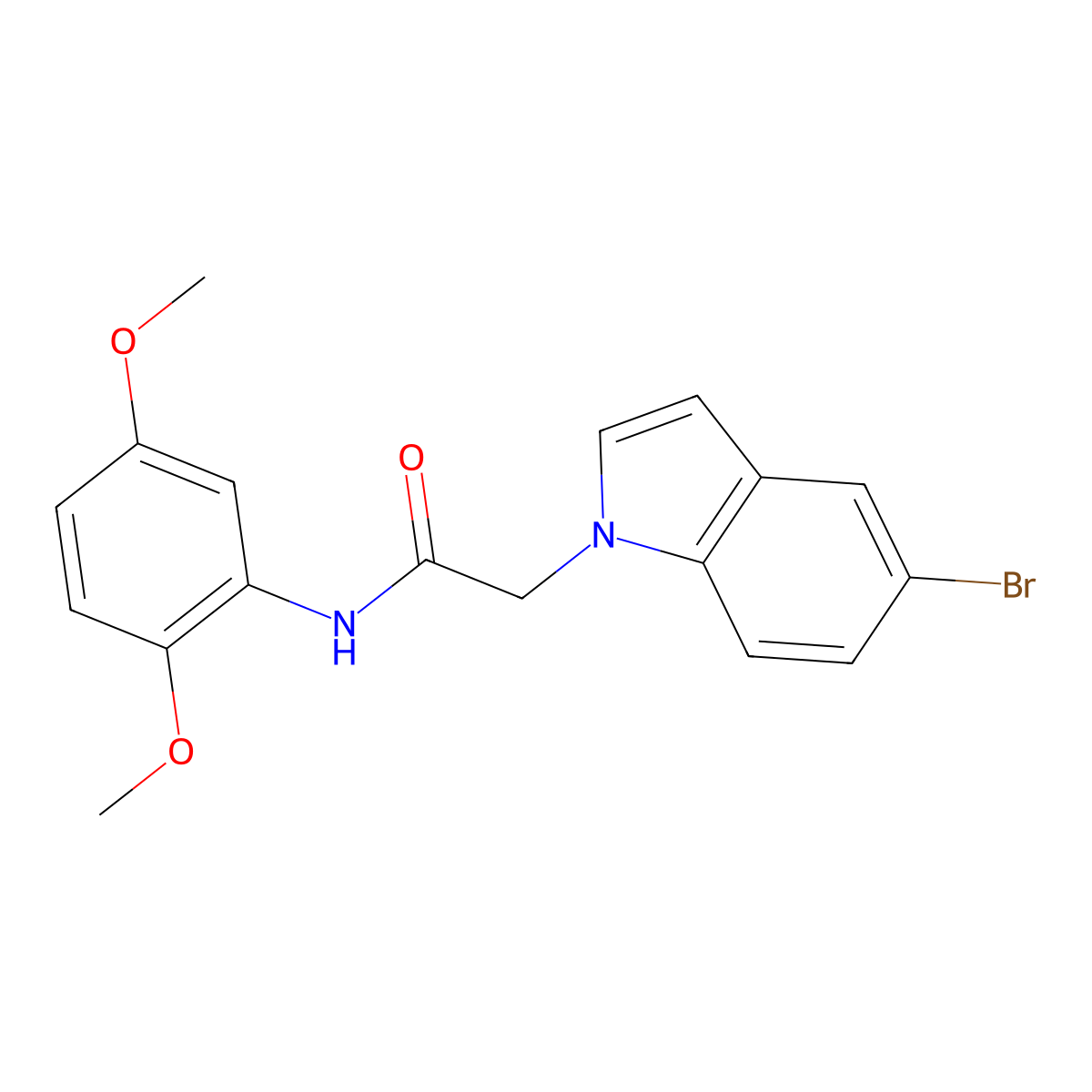 2-(5-bromo-1H-indol-1-yl)-N-(2,5-dimethoxyphenyl)acetamide molecular structure, CAS 1010881-50-1