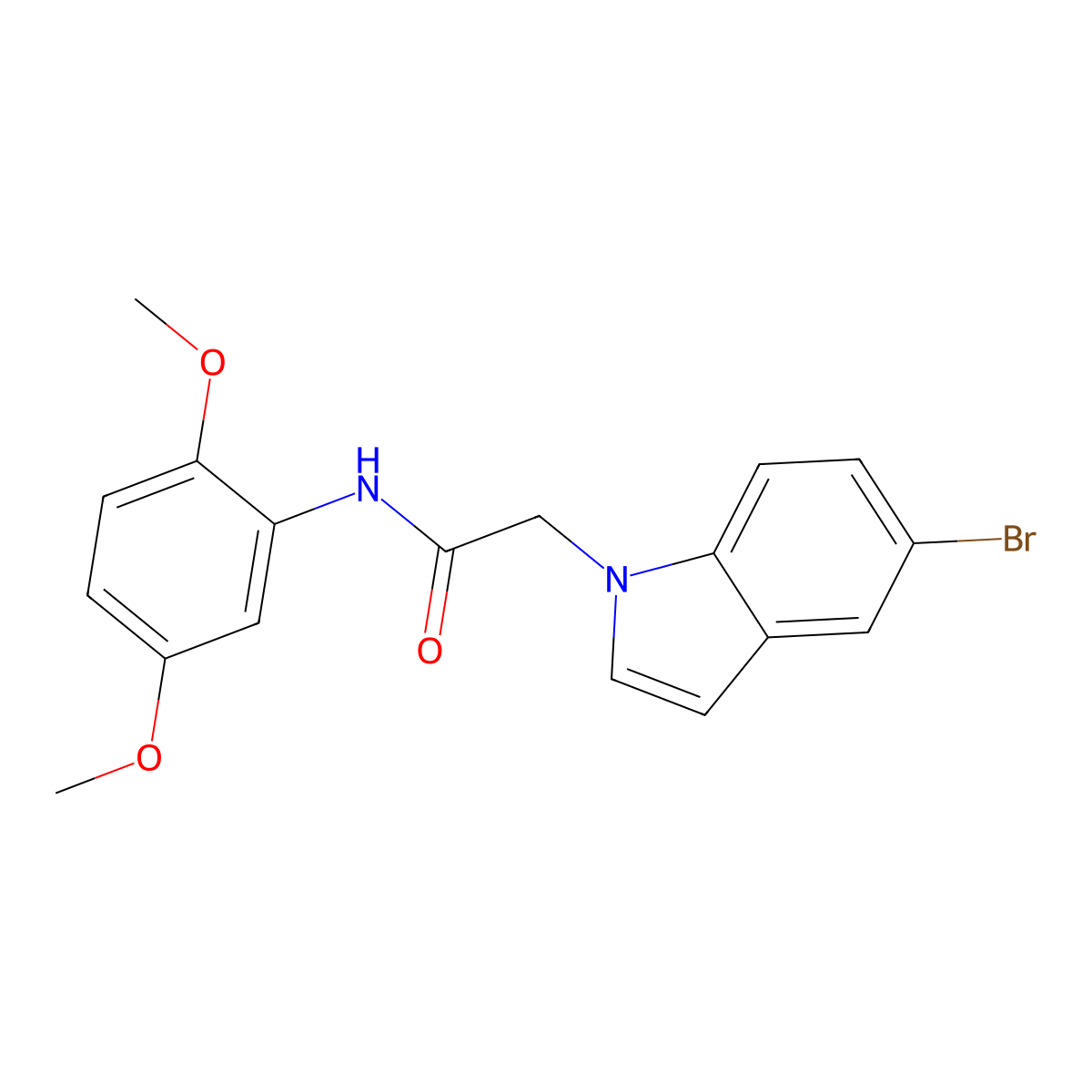 2-(5-bromo-1H-indol-1-yl)-N-(2,5-dimethoxyphenyl)acetamide molecular structure, CAS 1010881-50-1