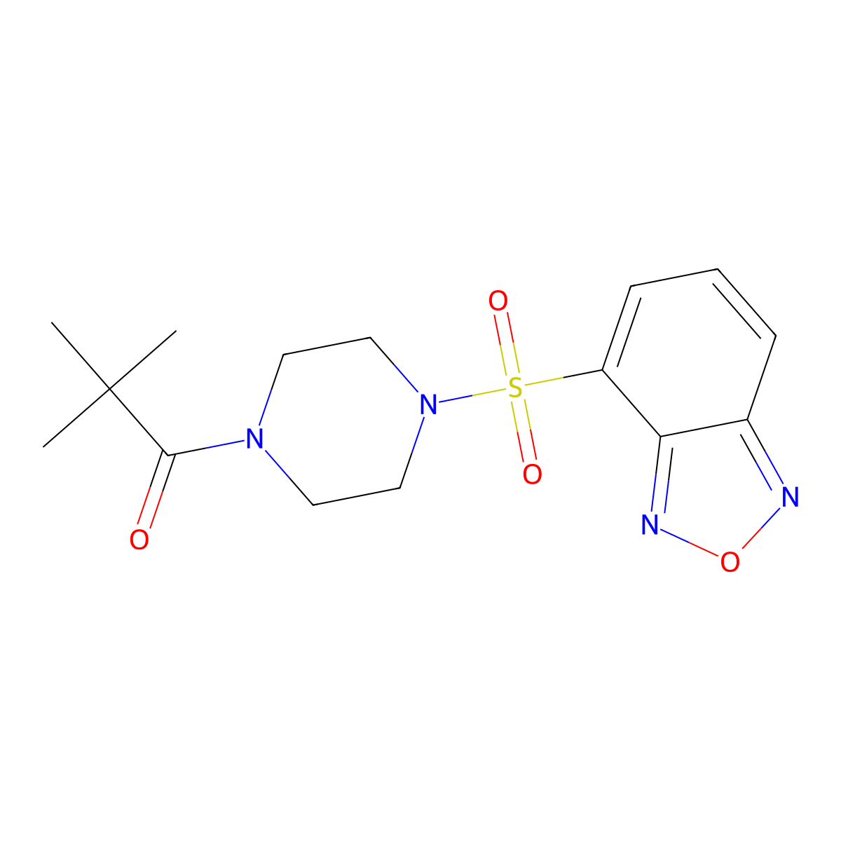 1-[4-(2,1,3-Benzoxadiazol-4-ylsulfonyl)piperazin-1-yl]-2,2-dimethylpropan-1-one molecular structure, CAS 1010881-51-2