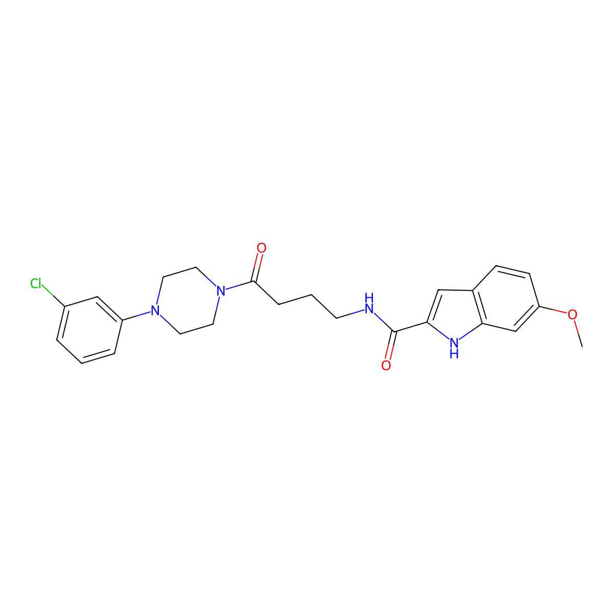 N~2~-{4-[4-(3-chlorophenyl)piperazino]-4-oxobutyl}-6-methoxy-1H-indole-2-carboxamide molecular structure, CAS 1010881-62-5