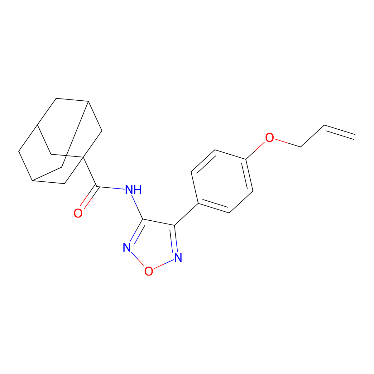 N-{4-[4-(prop-2-en-1-yloxy)phenyl]-1,2,5-oxadiazol-3-yl}tricyclo[3.3.1.1~3,7~]decane-1-carboxamide molecular structure, CAS 1010881-78-3