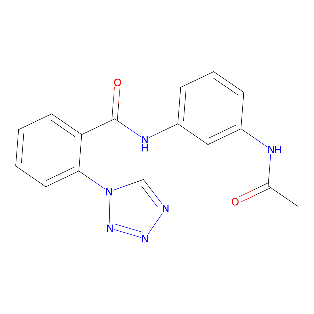N-[3-(acetylamino)phenyl]-2-(1H-tetrazol-1-yl)benzamide molecular structure, CAS 1010881-88-5