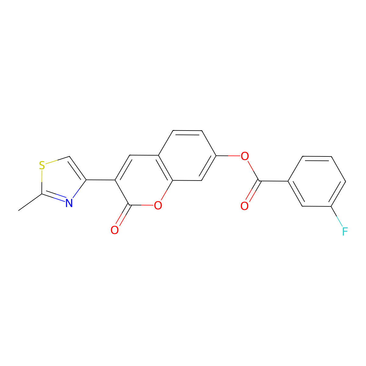 3-(2-methyl-1,3-thiazol-4-yl)-2-oxo-2H-chromen-7-yl 3-fluorobenzoate molecular structure, CAS 1010881-92-1