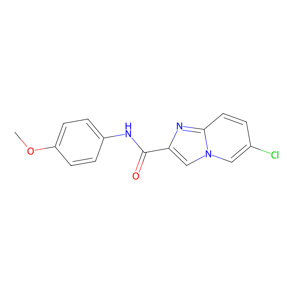 6-chloro-N-(4-methoxyphenyl)imidazo[1,2-a]pyridine-2-carboxamide molecular structure, CAS 1010882-07-1