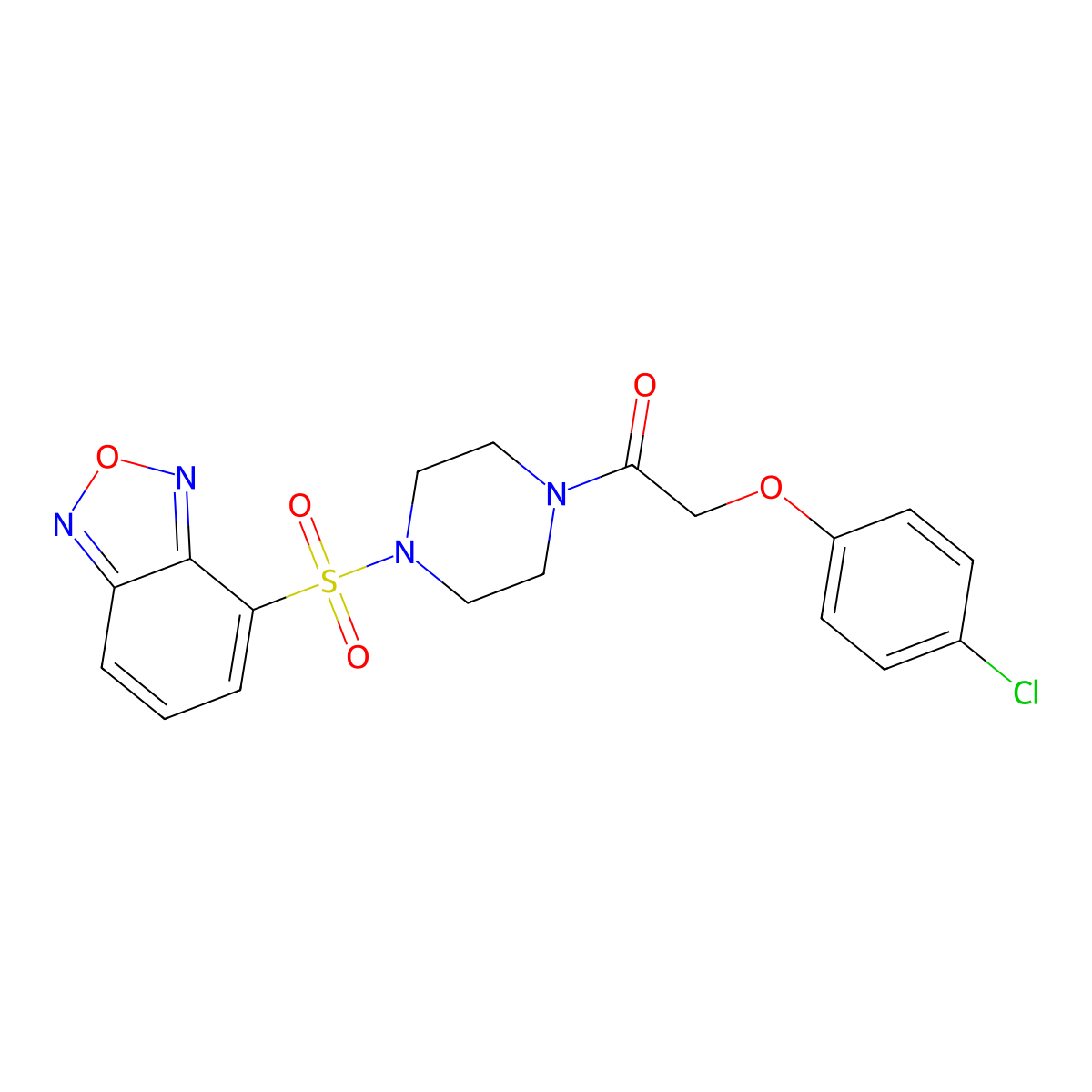 1-[4-(2,1,3-Benzoxadiazol-4-ylsulfonyl)piperazin-1-yl]-2-(4-chlorophenoxy)ethanone molecular structure, CAS 1010882-13-9