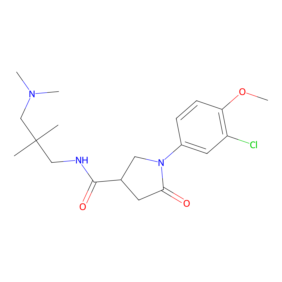 1-(3-chloro-4-methoxyphenyl)-N-[3-(dimethylamino)-2,2-dimethylpropyl]-5-oxopyrrolidine-3-carboxamide molecular structure, CAS 1010882-25-3