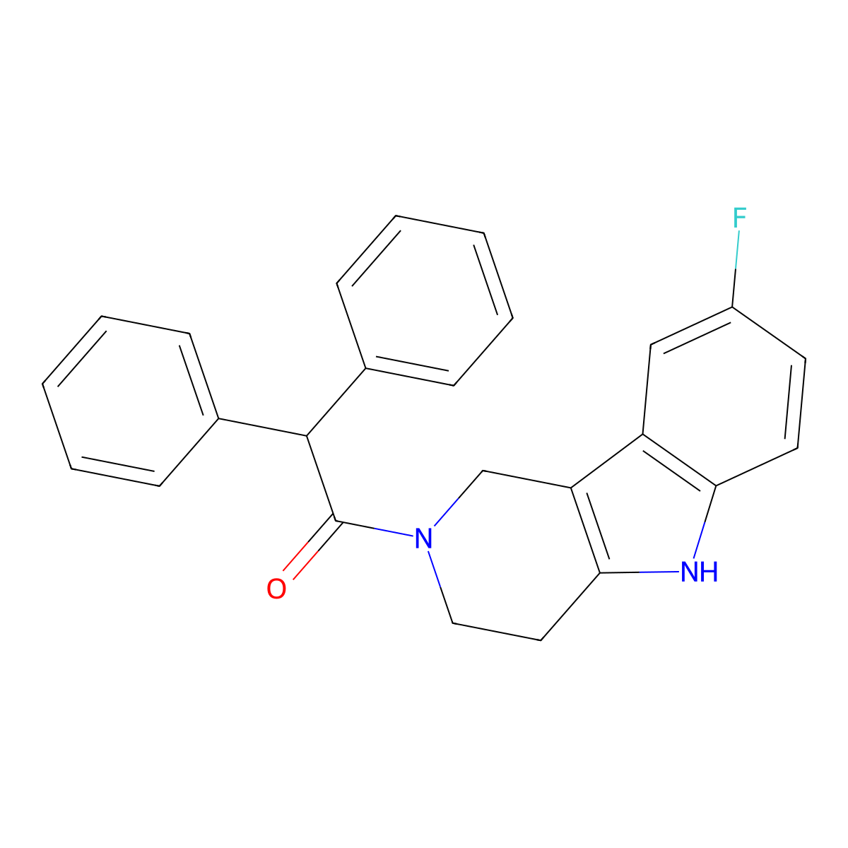1-(8-fluoro-1,3,4,5-tetrahydro-2H-pyrido[4,3-b]indol-2-yl)-2,2-diphenylethanone molecular structure, CAS 1010882-41-3