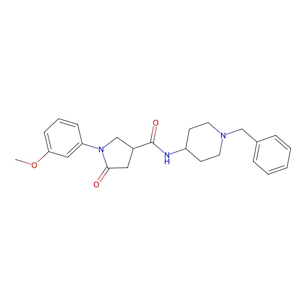 N-(1-benzylpiperidin-4-yl)-1-(3-methoxyphenyl)-5-oxopyrrolidine-3-carboxamide molecular structure, CAS 1010882-43-5