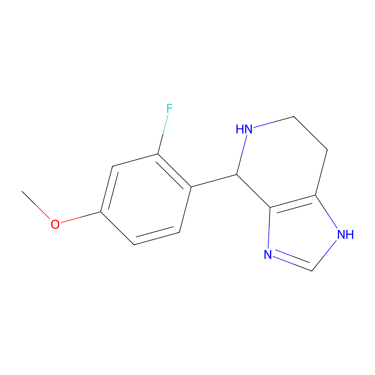 4-(2-fluoro-4-methoxyphenyl)-4,5,6,7-tetrahydro-3H-imidazo[4,5-c]pyridine molecular structure, CAS 1010882-44-6