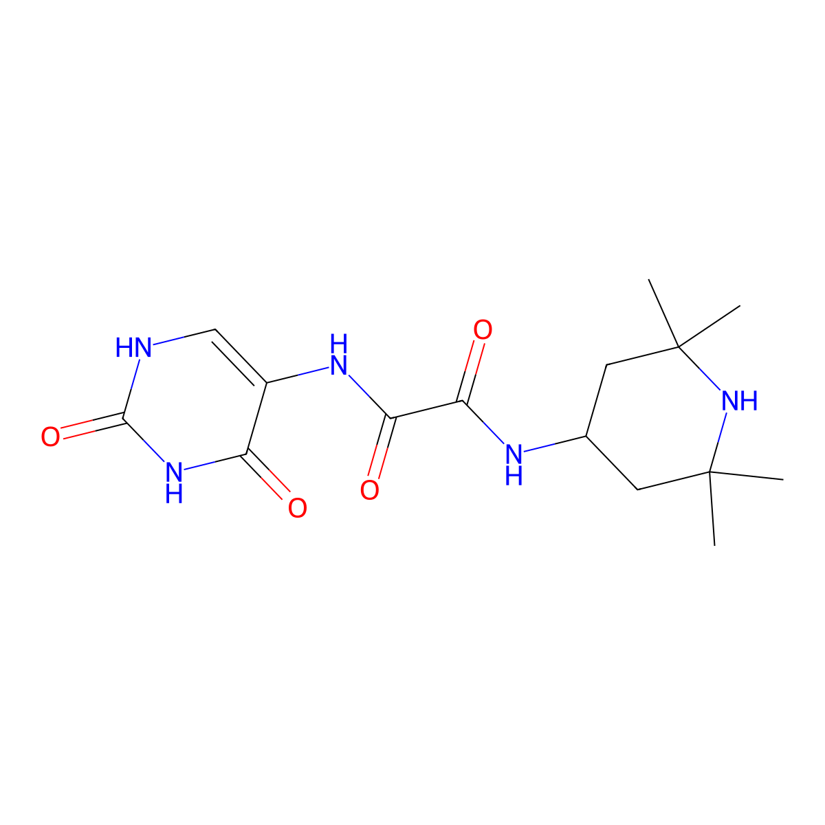 N-(2,4-dihydroxypyrimidin-5-yl)-N'-(2,2,6,6-tetramethylpiperidin-4-yl)ethanediamide molecular structure, CAS 1010882-45-7