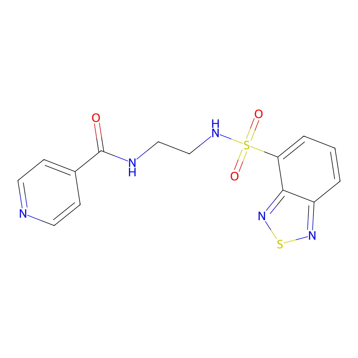 N-{2-[(2,1,3-benzothiadiazol-4-ylsulfonyl)amino]ethyl}pyridine-4-carboxamide molecular structure, CAS 1010882-48-0