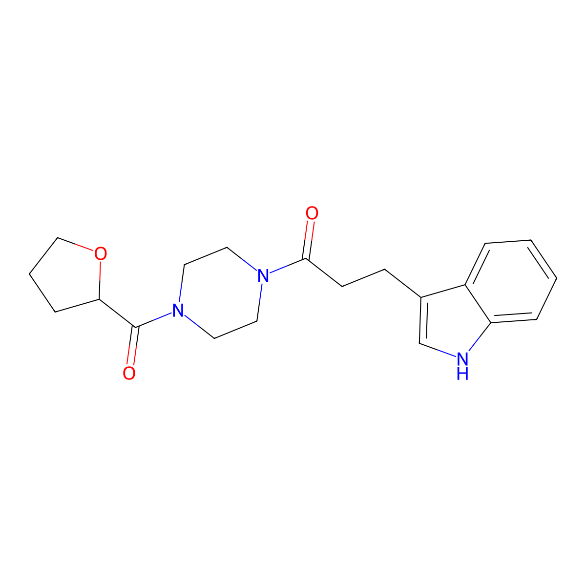 3-(1H-indol-3-yl)-1-[4-(tetrahydrofuran-2-ylcarbonyl)piperazin-1-yl]propan-1-one molecular structure, CAS 1010882-75-3