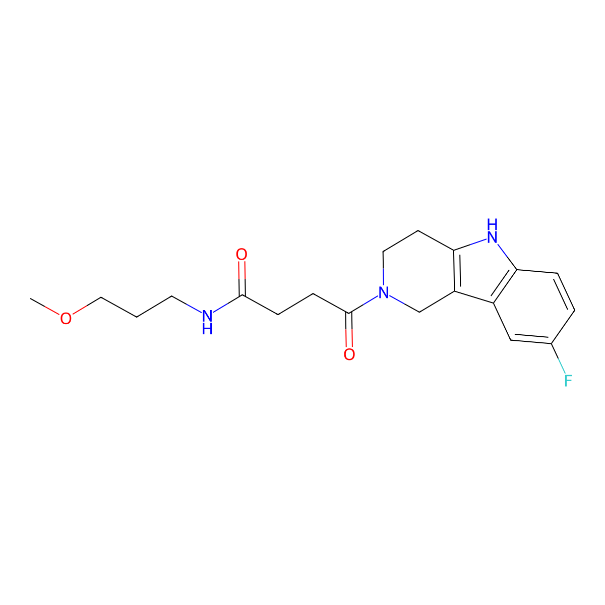 4-(8-fluoro-1,3,4,5-tetrahydro-2H-pyrido[4,3-b]indol-2-yl)-N-(3-methoxypropyl)-4-oxobutanamide molecular structure, CAS 1010882-77-5