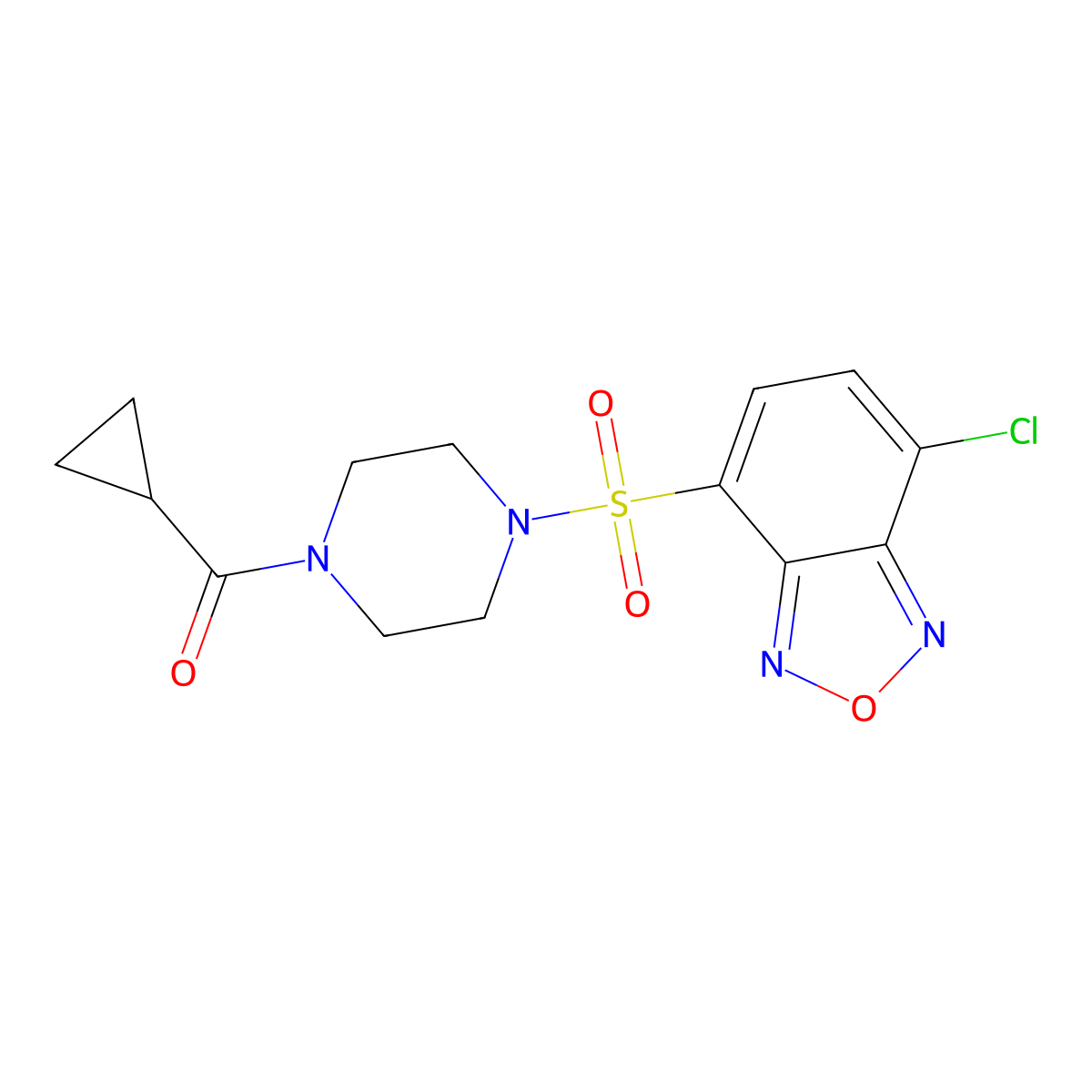 {4-[(7-Chloro-2,1,3-benzoxadiazol-4-yl)sulfonyl]piperazin-1-yl}(cyclopropyl)methanone molecular structure, CAS 1010883-17-6