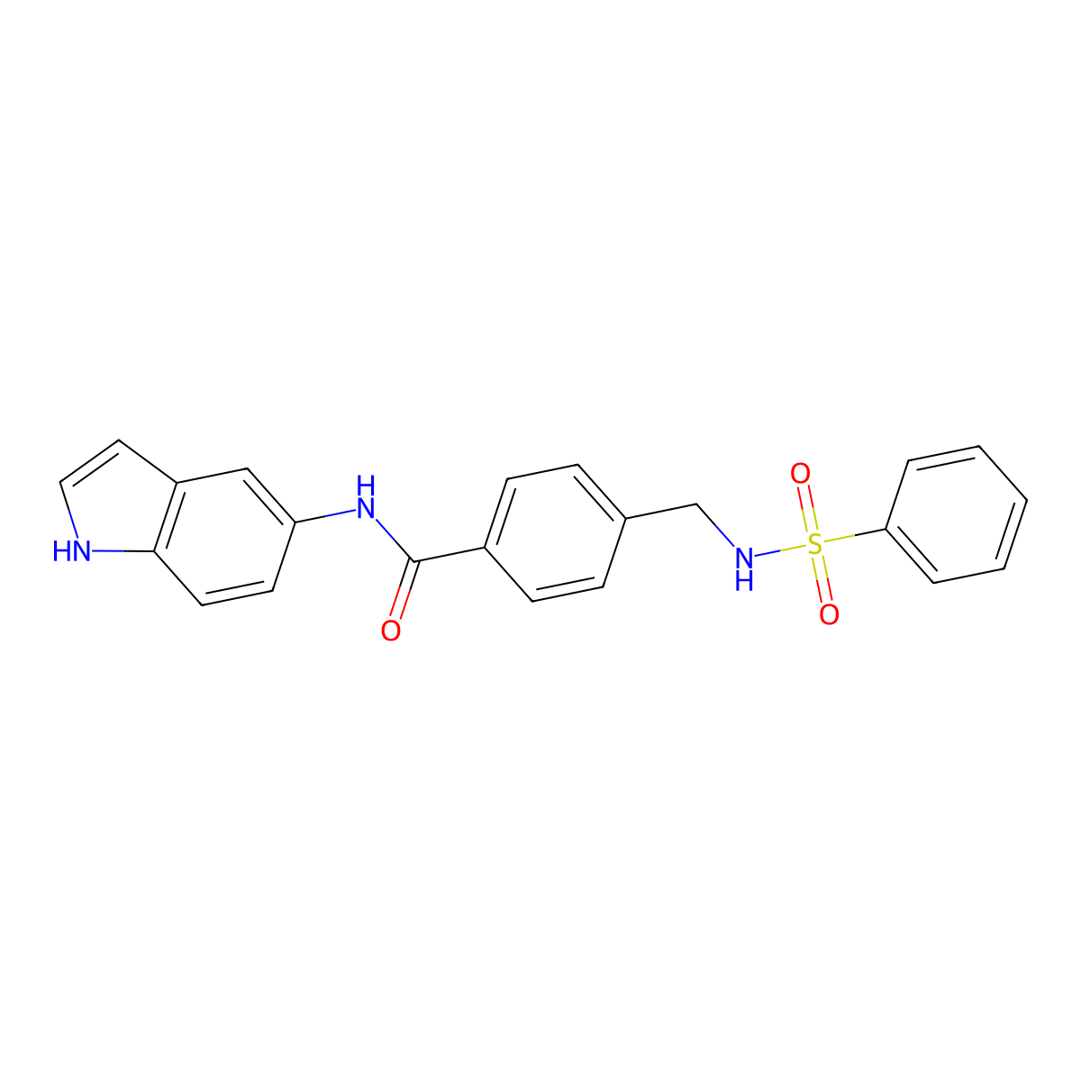 N-(1H-indol-5-yl)-4-{[(phenylsulfonyl)amino]methyl}benzamide molecular structure, CAS 1010883-31-4