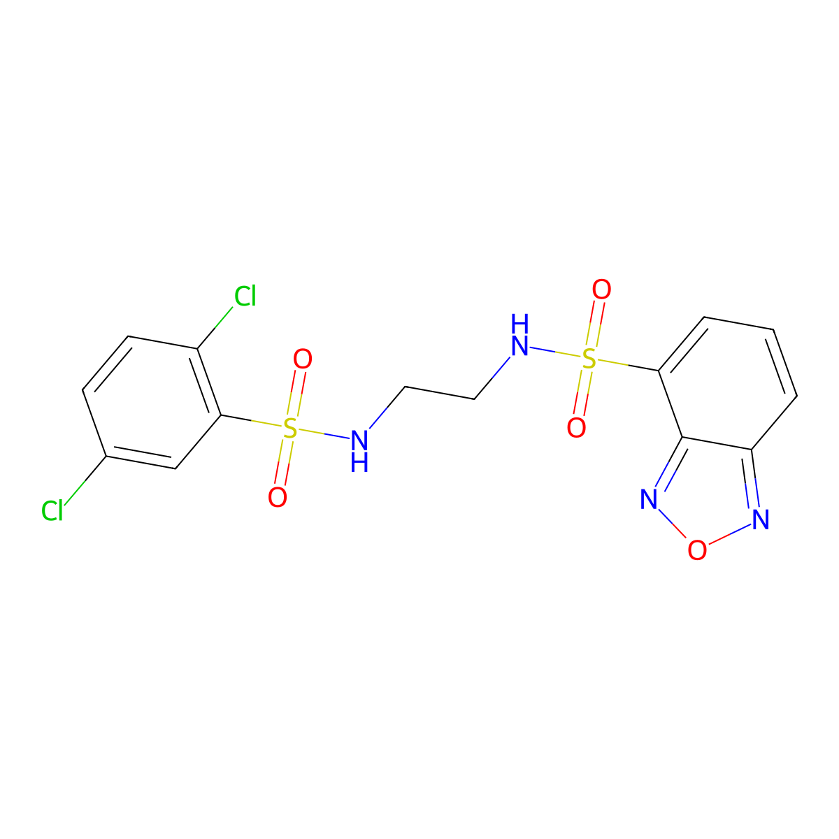 N-(2-{[(2,5-dichlorophenyl)sulfonyl]amino}ethyl)-2,1,3-benzoxadiazole-4-sulfonamide molecular structure, CAS 1010883-43-8