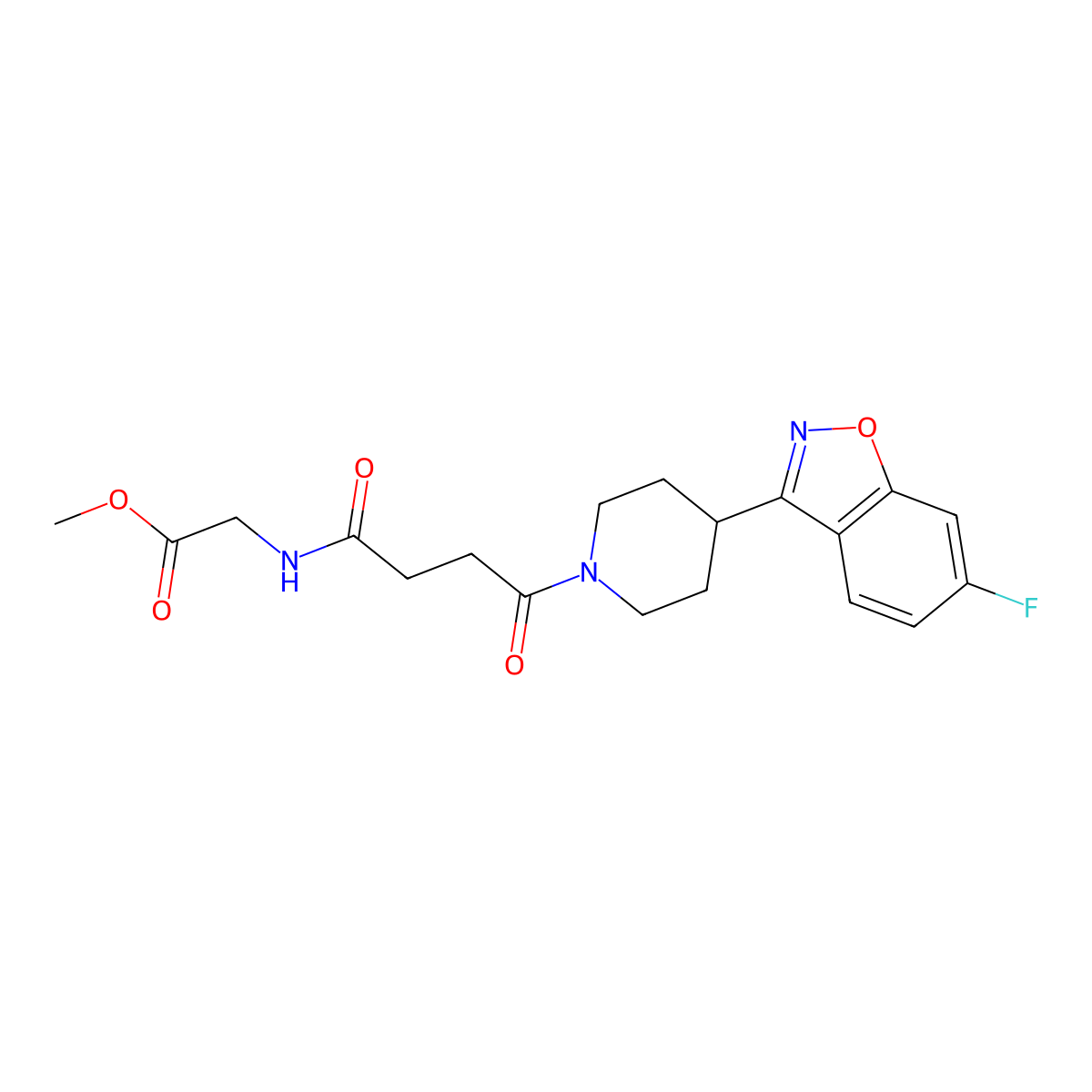 methyl N-{4-[4-(6-fluoro-1,2-benzoxazol-3-yl)piperidin-1-yl]-4-oxobutanoyl}glycinate molecular structure, CAS 1010883-61-0