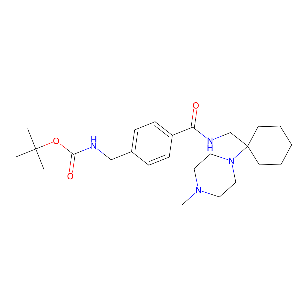 Tert-butyl [4-({[1-(4-methylpiperazin-1-yl)cyclohexyl]methyl}carbamoyl)benzyl]carbamate molecular structure, CAS 1010883-63-2