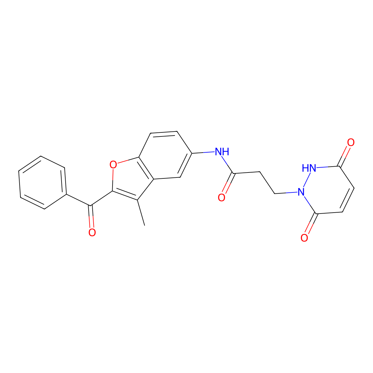 3-(3-hydroxy-6-oxopyridazin-1(6H)-yl)-N-[3-methyl-2-(phenylcarbonyl)-1-benzofuran-5-yl]propanamide molecular structure, CAS 1010883-78-9