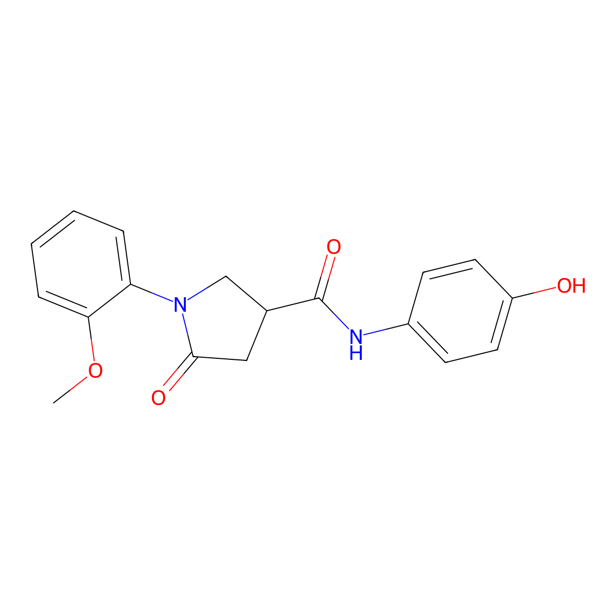 N-(4-hydroxyphenyl)-1-(2-methoxyphenyl)-5-oxopyrrolidine-3-carboxamide molecular structure, CAS 1010883-82-5