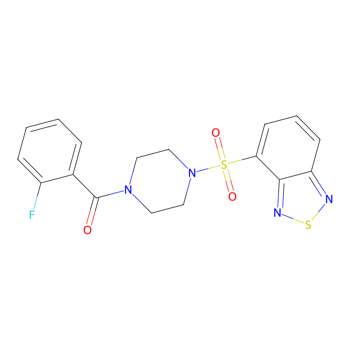 [4-(2,1,3-Benzothiadiazol-4-ylsulfonyl)piperazin-1-yl](2-fluorophenyl)methanone molecular structure, CAS 1010883-91-6