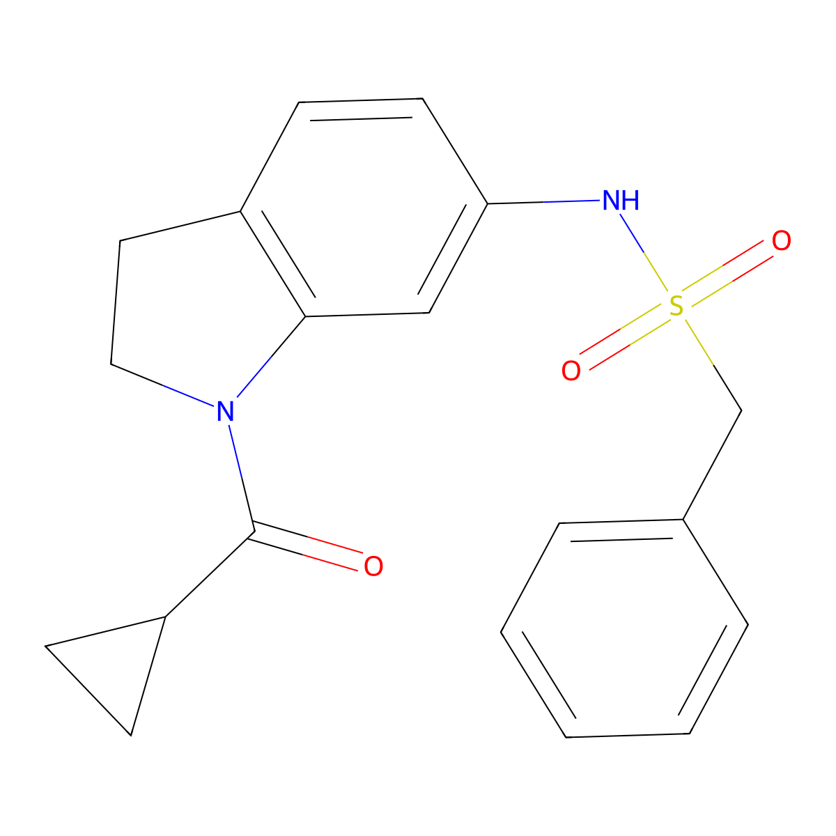 N-[1-(cyclopropylcarbonyl)-2,3-dihydro-1H-indol-6-yl]-1-phenylmethanesulfonamide molecular structure, CAS 1010883-95-0