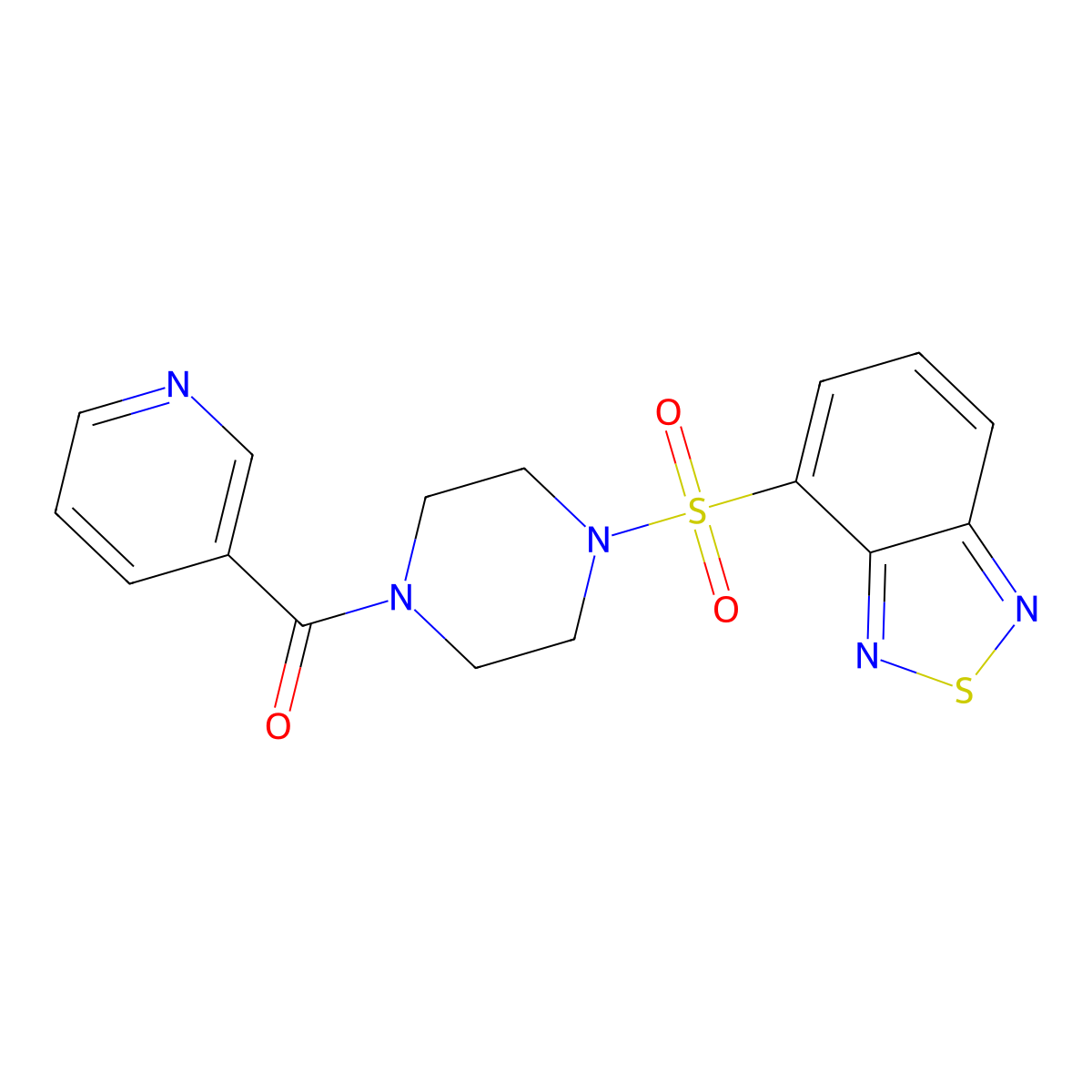 [4-(2,1,3-Benzothiadiazol-4-ylsulfonyl)piperazin-1-yl](pyridin-3-yl)methanone molecular structure, CAS 1010883-98-3