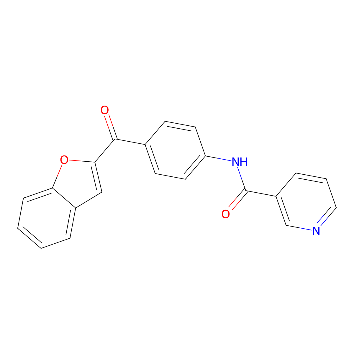 N-[4-(1-benzofuran-2-ylcarbonyl)phenyl]pyridine-3-carboxamide molecular structure, CAS 1010884-05-5