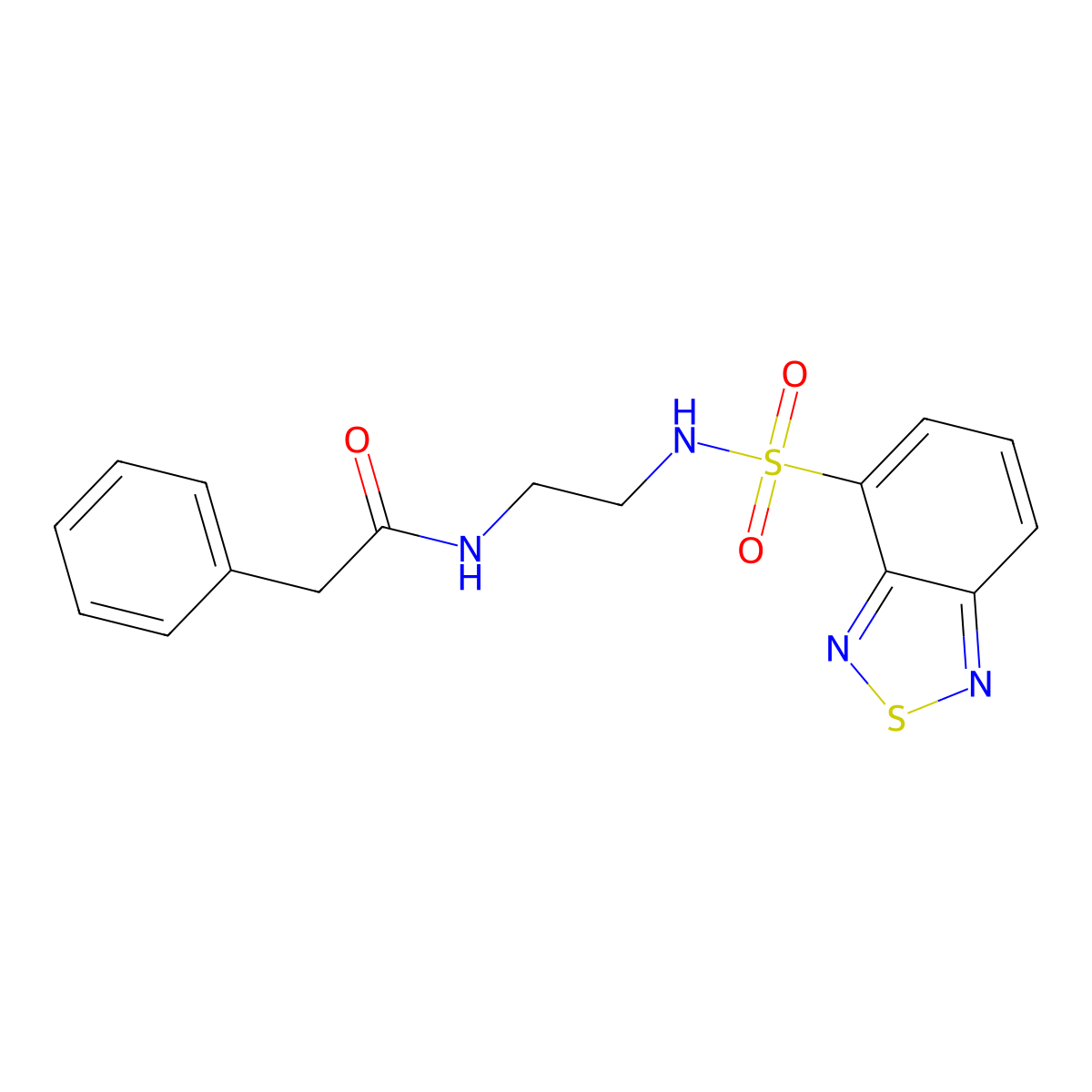 N-{2-[(2,1,3-benzothiadiazol-4-ylsulfonyl)amino]ethyl}-2-phenylacetamide molecular structure, CAS 1010884-34-0