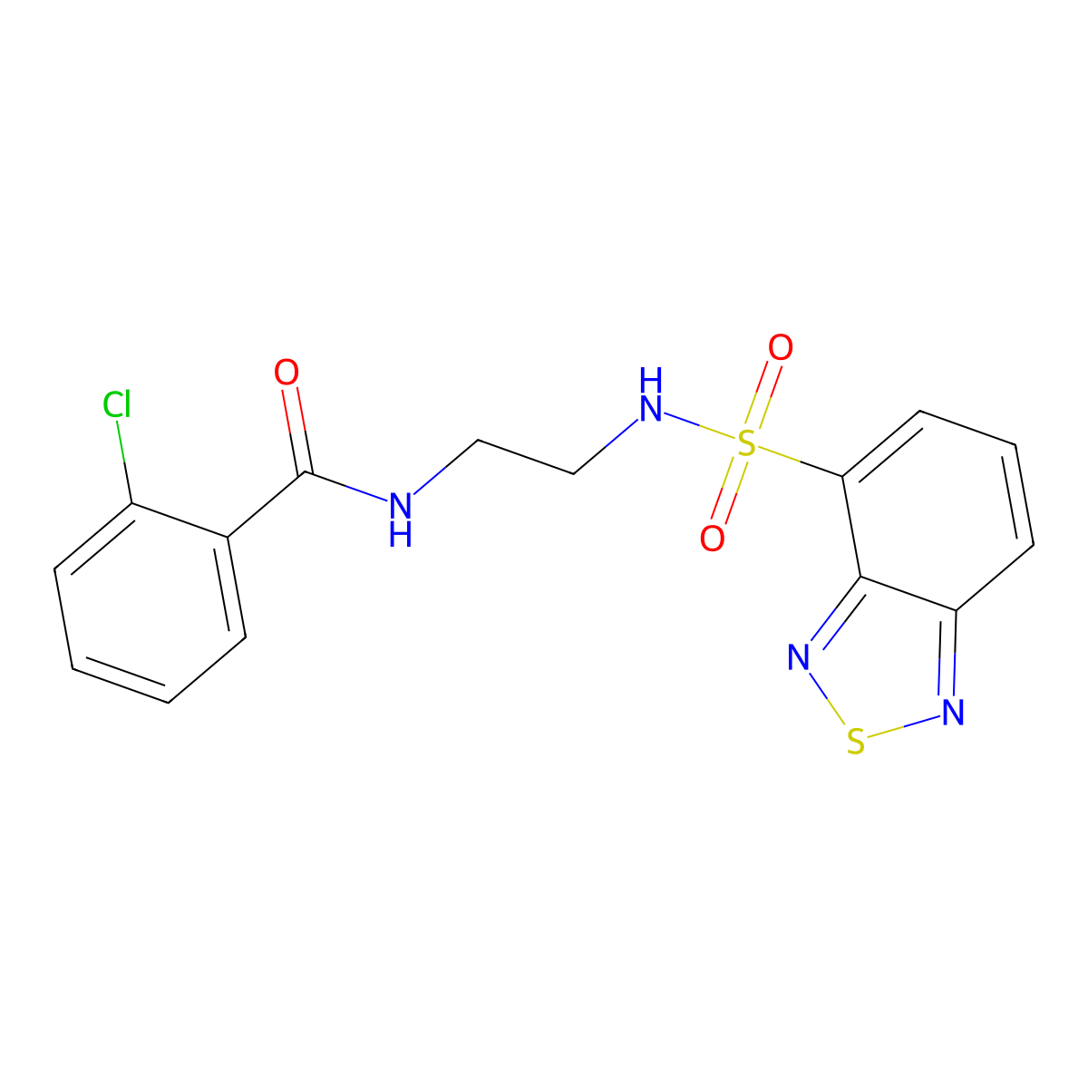 N-{2-[(2,1,3-benzothiadiazol-4-ylsulfonyl)amino]ethyl}-2-chlorobenzamide molecular structure, CAS 1010884-45-3
