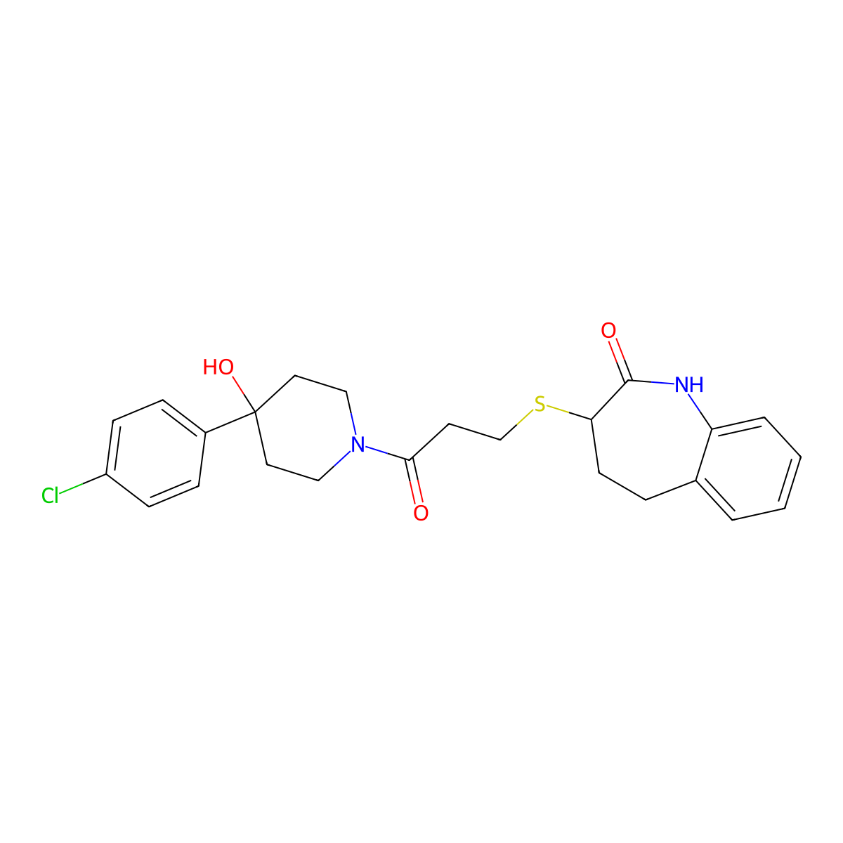 1-[4-(4-chlorophenyl)-4-hydroxypiperidin-1-yl]-3-[(2-hydroxy-4,5-dihydro-3H-1-benzazepin-3-yl)sulfanyl]propan-1-one molecular structure, CAS 1010884-53-3